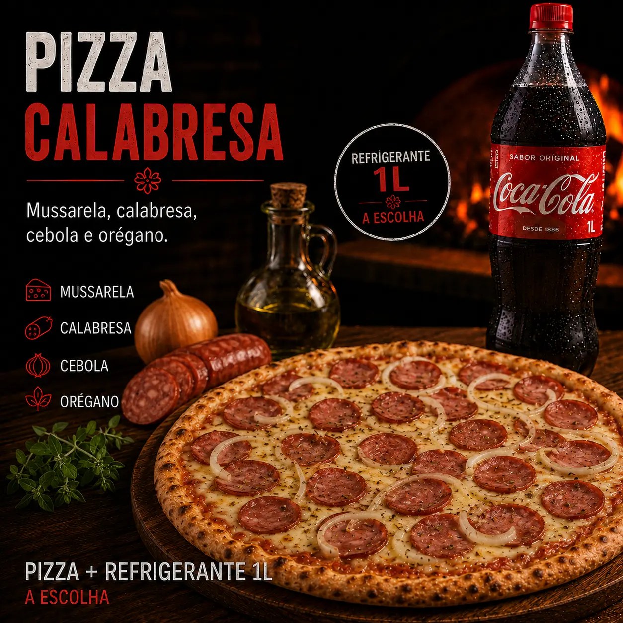 Pizza Calabresa + 1 Coca
