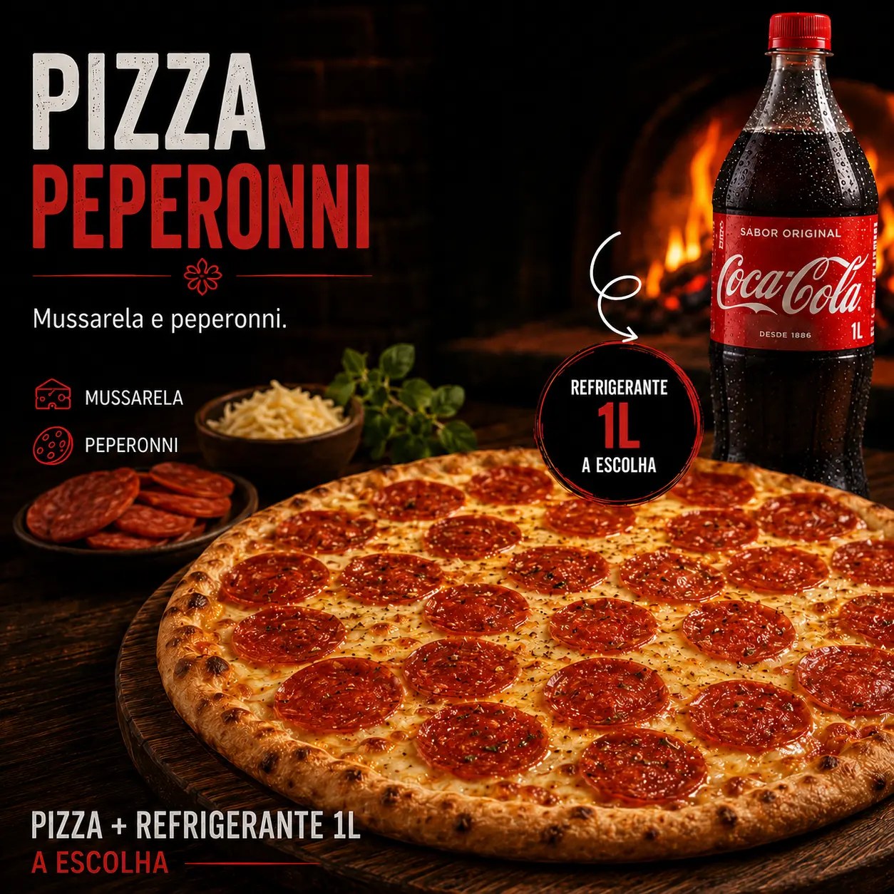 Pizza Pepperoni + 1 Coca